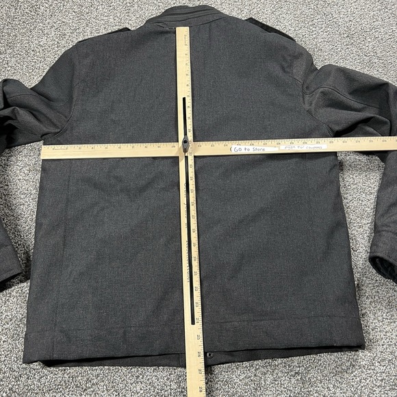 Levis Jacket Mens M Gray Lined‎ Field Coat Full Zip Military Pockets Utility - Picture 6 of 9